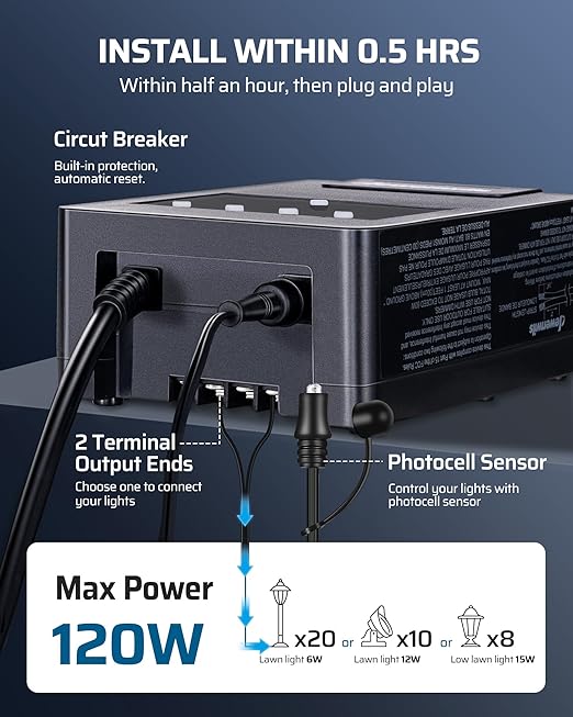DEWENWILS 120W Low Voltage Transformer - Image 6