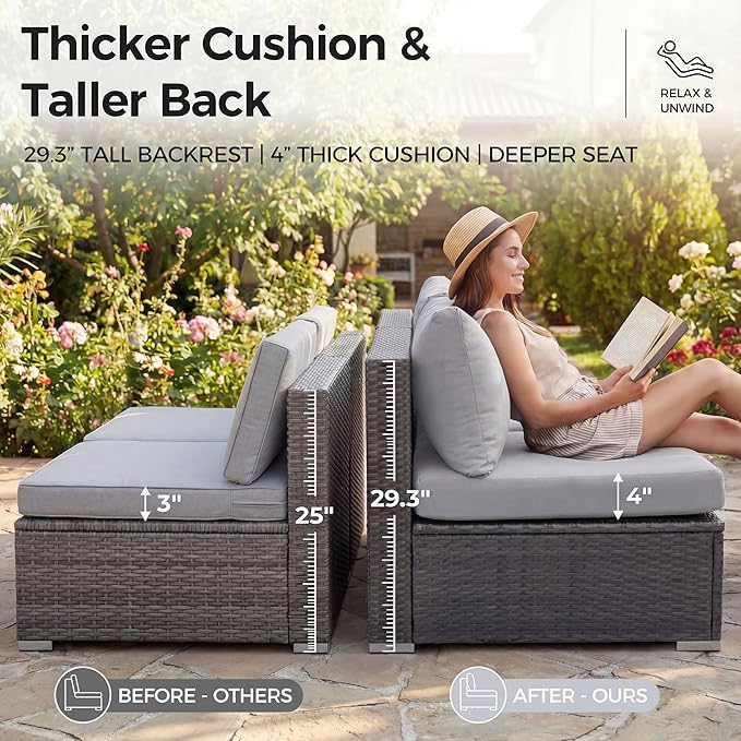 Nicesoul 6 Piece L Shaped Outdoor Patio Set - Image 7