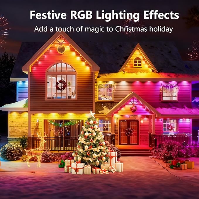 RGB Permanent Outdoor Lights, 50FT LED Eaves Lights - Image 2