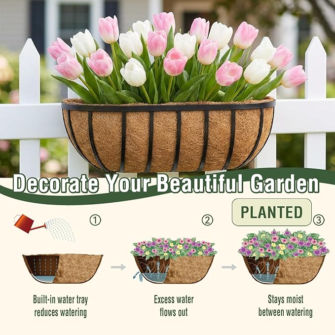 2 Pcs 24 Inch Trough Coco Liner - Image 4
