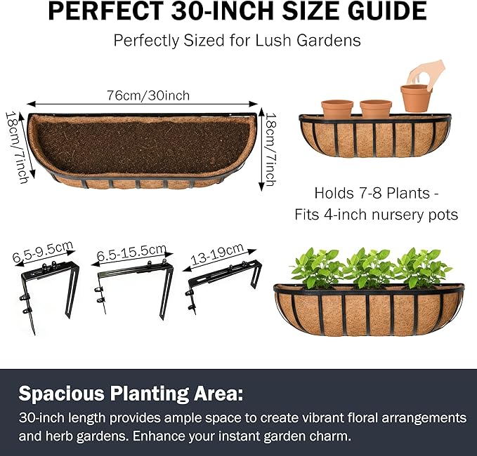 30“ Window Box Railing Planter - Image 4