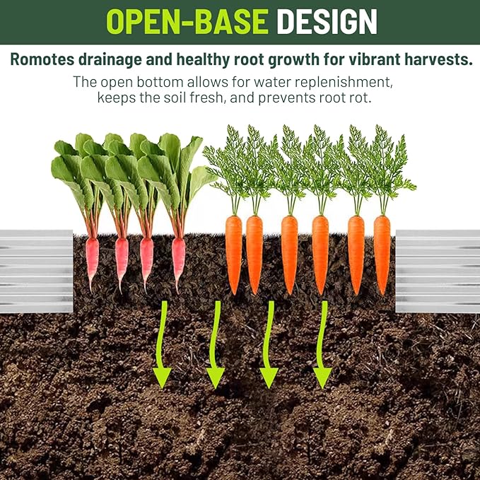 2 Pack 8x4x1FT Galvanized Metal Raised Garden Bed Kit - Image 4