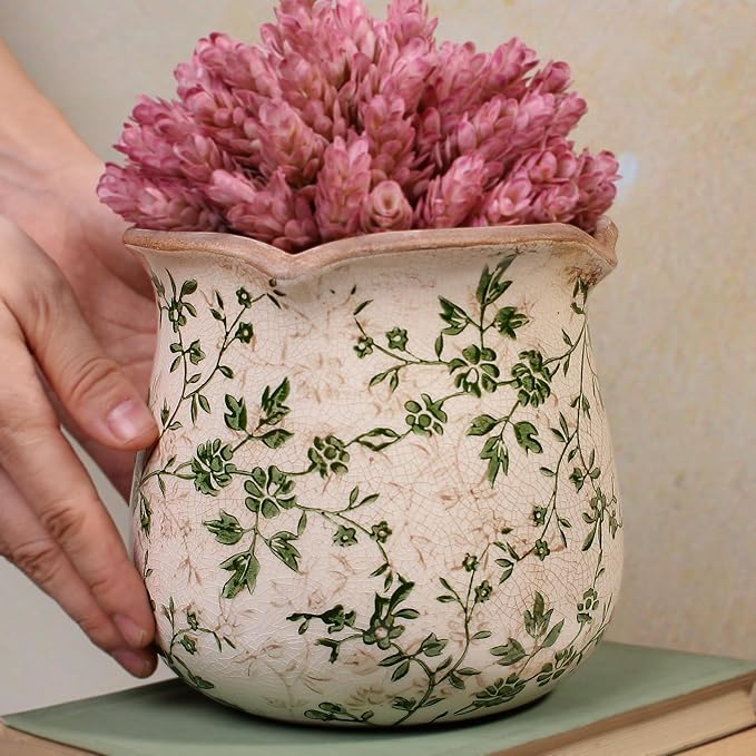 Vintage Ceramic 6.11'' Plant Pots, Decorative Vase - Image 5