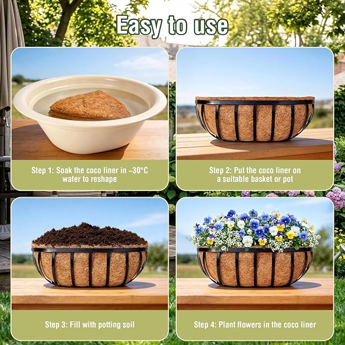 2 Pcs 24 Inch Trough Coco Liner - Image 5