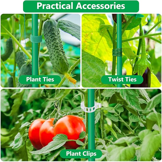 Lezmarket 60 Pack Garden Tomato Stakes, Plant Support Stakes, DIY 4ft 5ft 6ft - Image 7