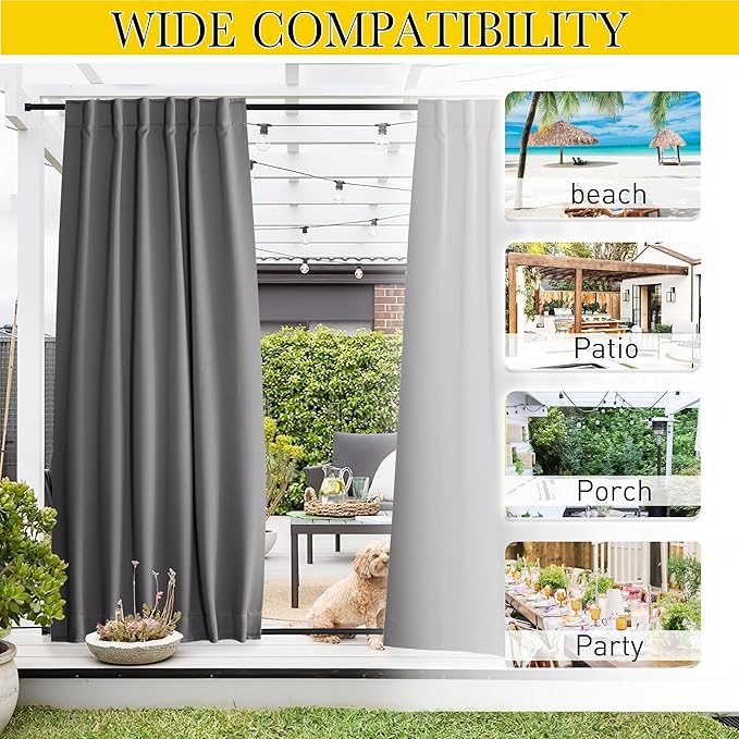 NICETOWN 2 Panels Outdoor Curtains - Image 7