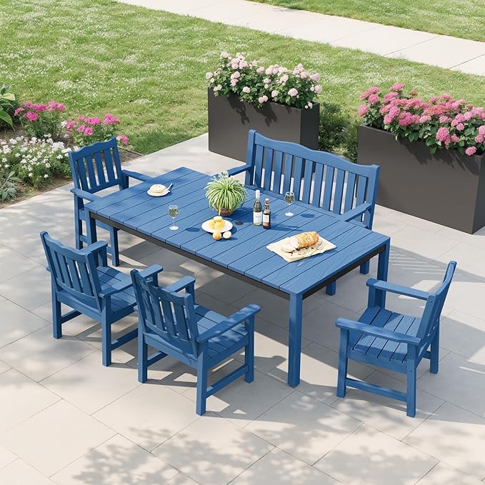 Stoog Outdoor Bench, 2-Person All-Weather HIPS Plastic Garden Bench - Image 8