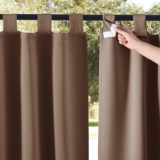 NICETOWN 2 Panels Privacy Outdoor Curtainss Weighted by NICETOWN