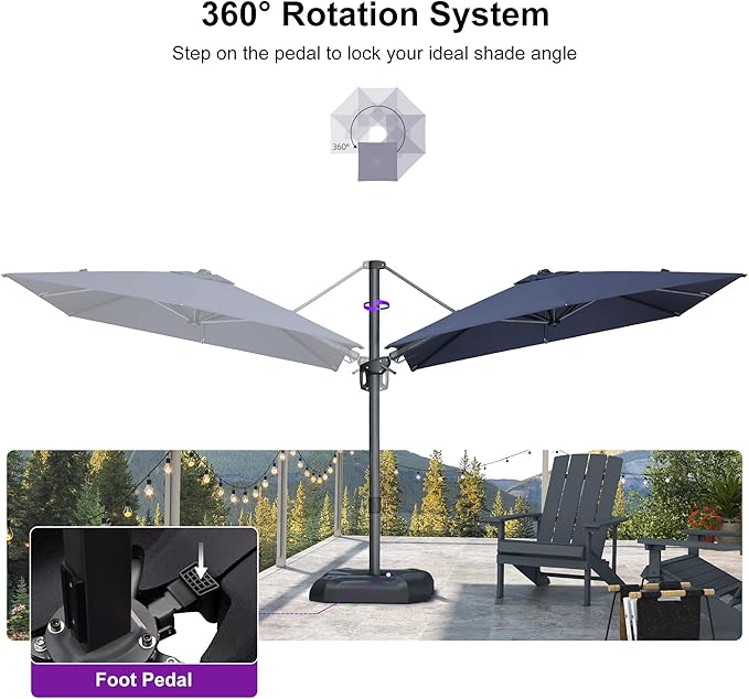 PURPLE LEAF 8' X 8' Tilting Patio Umbrella - Image 7