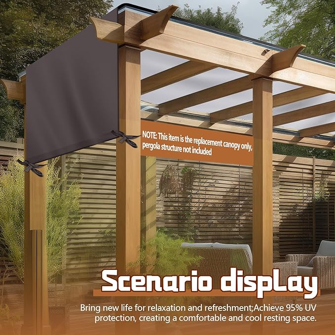 Universal Pergola Replacement Canopy Outdoor Canopy Shade Cover Waterproof - Image 7