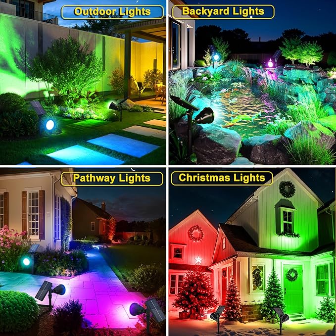 ROSHWEY Solar Outdoor Lights Waterproof, 9 Lighting Modes Halloween Christmas - Image 3