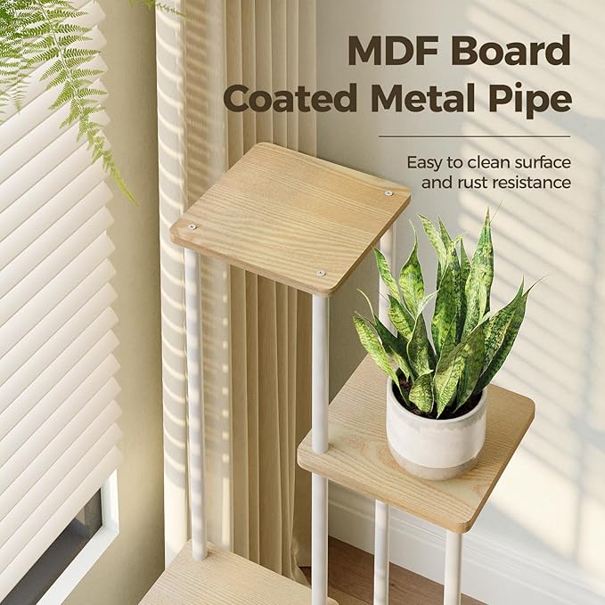 Bamworld Small Plant Stand Indoor 4 Tier Metal Plant Shelf - Image 6