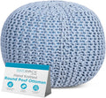 BIRDROCK HOME Round Pouf Ottoman | Cotton Braided Foot Stool by BIRDROCKHOME
