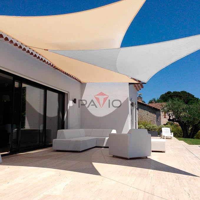 Patio Paradise 4' x 4' x 4' Sun Shade Sail Triangle Canopy Shade Cloth Fabric - Image 5