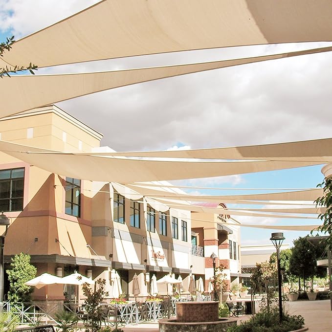 E&K Sunrise 18' x 18' x 18' Sun Shade Sail Triangle Canopy Shade Cover UV Block - Image 8