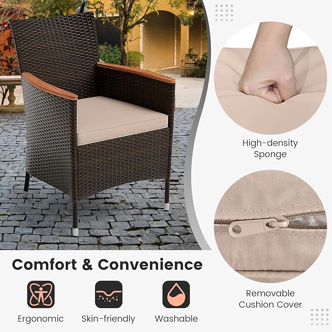 Tangkula 11 Piece Rattan Outdoor Dining Set - Image 3