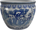 18" Ladies Blue & White Porcelain Fishbowl by RedLantern