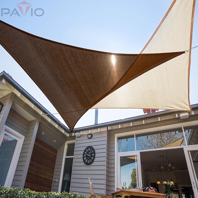 Patio Paradise 11' x 11' x 11' Sun Shade Sail Triangle Canopy Shade Cloth - Image 5