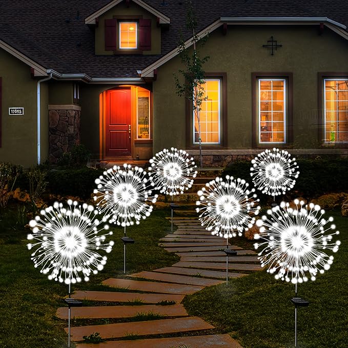 Solar Garden Lights Solar Firework Light Outdoor Waterproof 2 Pack Solar - Image 5