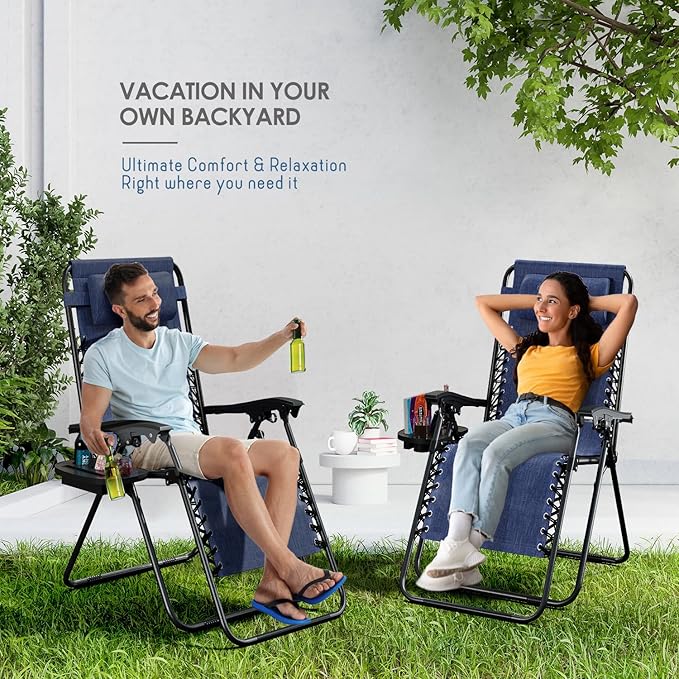 Nestl Zero Gravity Chairs Set of 6, Patio Lounge Chair Outdoor - Image 9