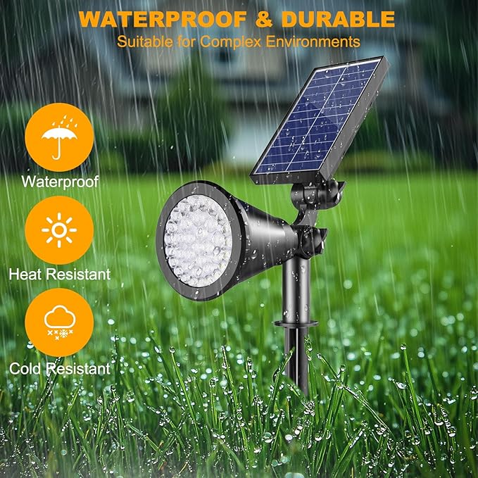 Solar Lights Outdoor Waterproof, 36 LEDs Adjustable Solar Spot Lights Outdoor - Image 7