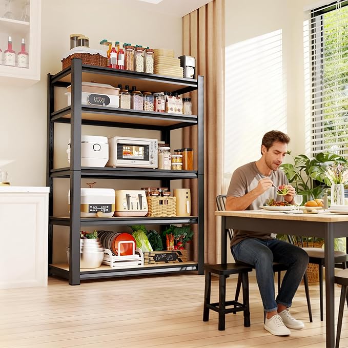 71"H Garage Shelving-5 Tier Garage Storage Shelves, Adjustable Heavy Duty Metal - Image 2