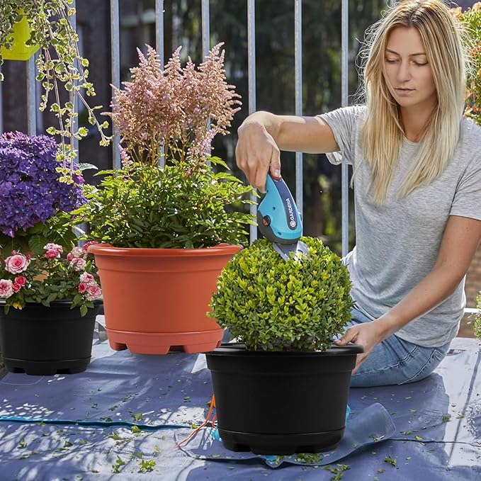 5 Pack 8.5 inch Plant Pot, Outdoor Flower Pots, Plastic pots - Image 4