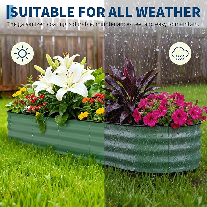 Garvee 6 Pack Galvanized Raised Garden Bed, Rust-Resistant Raised Garden Beds - Image 8