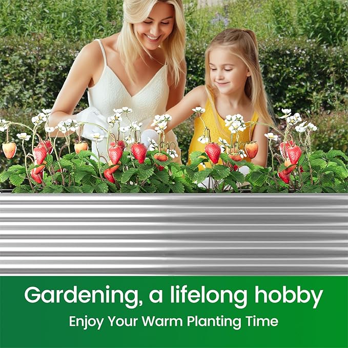 FRIZIONE 3pcs Tall 4x2ft Galvanized Raised Garden Bed Outdoor, Steel Garden Bed - Image 7
