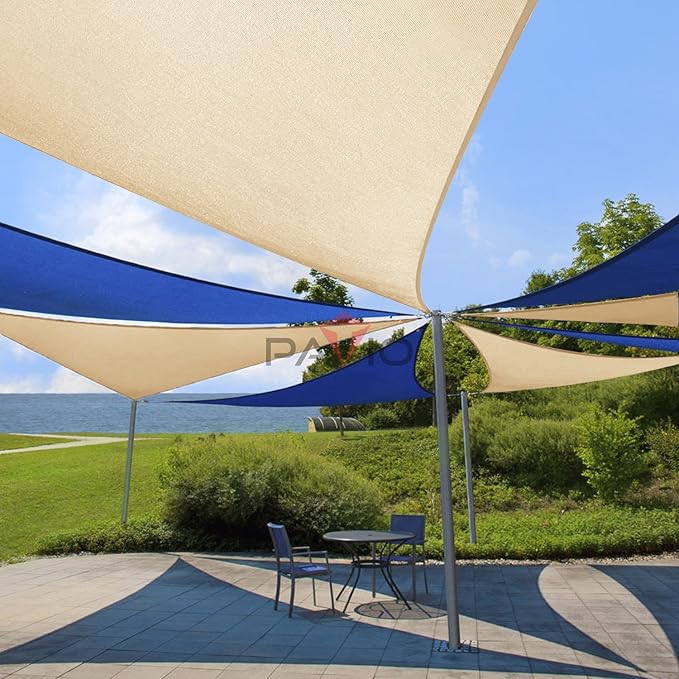 Patio Paradise 15' x 15' x 14'10" Sun Shade Sail Triangle Canopy, Permeable - Image 4