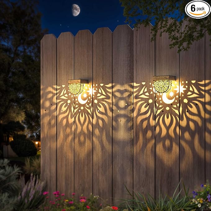 Solar Fence Lights 6 Pack Solar Deck Lights Waterproof LED Step Wall Outdoor by Gardsee
