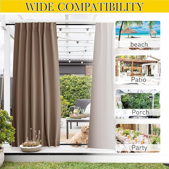 NICETOWN 2 Panels Outdoor Curtains - Image 8
