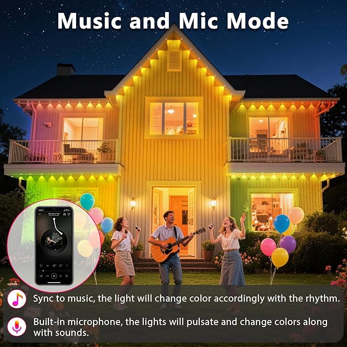100FT Permanent Outdoor Lights for House Waterproof, Outdoor Permanent led - Image 6