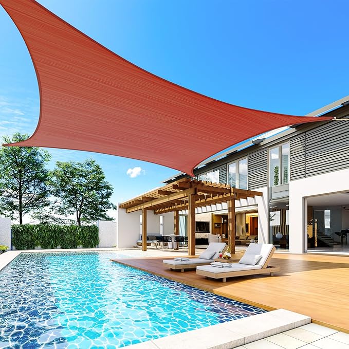Quictent 20x16ft 185G HDPE Rectangle Sun Shade Sail Canopy 98% UV Block Outdoor - Image 7