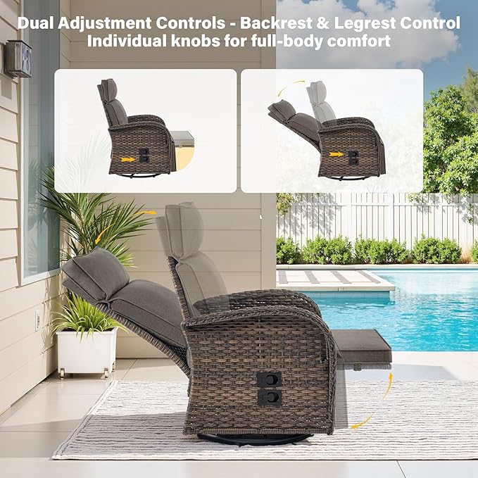 Belord 5 Piece Wicker Patio Furniture Set - Image 4