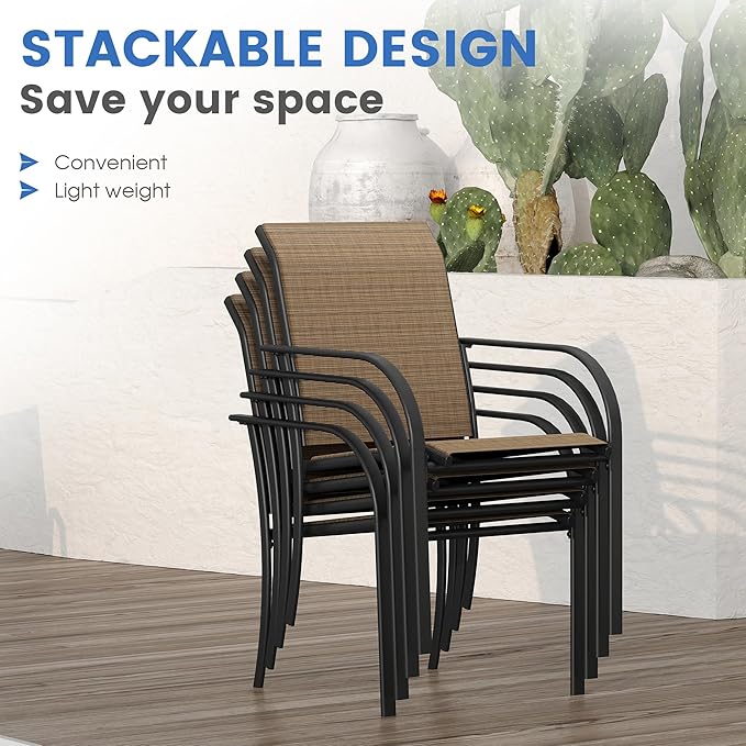 VICLLAX Patio Dining Set for 6, Outdoor Furniture Set Includes 59" Rectangle - Image 7