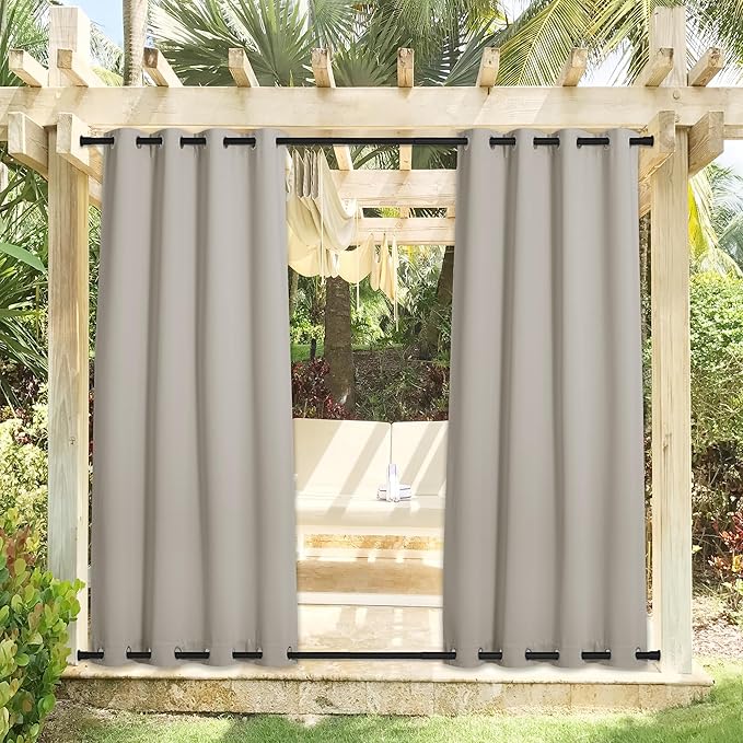 NICETOWN 2 Panels Natural Outdoor Curtains - Image 2