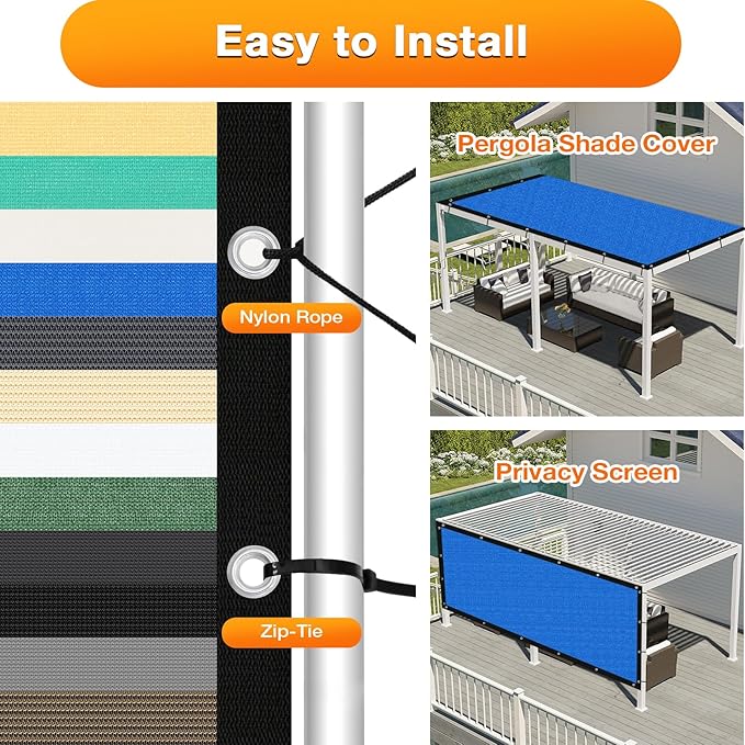 Artpuch Outdoor Pergola Shade Cover 4' X 7' Sun Shade Cloth - Image 5