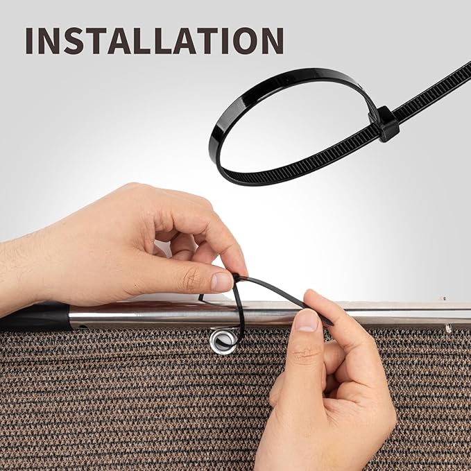 LOVE STORY Custom Size 3.3'x8' Brown Balcony Privacy Screen, UV Block Privacy - Image 7