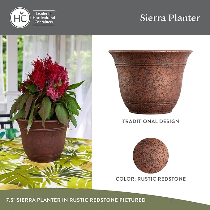 The HC Companies Sierra Round Self-Watering Pot - Image 3
