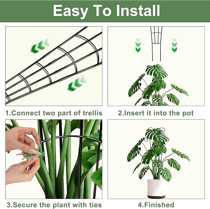 30'' Larger Plant Trellis Indoor, Expandable Metal Trellis - Image 7