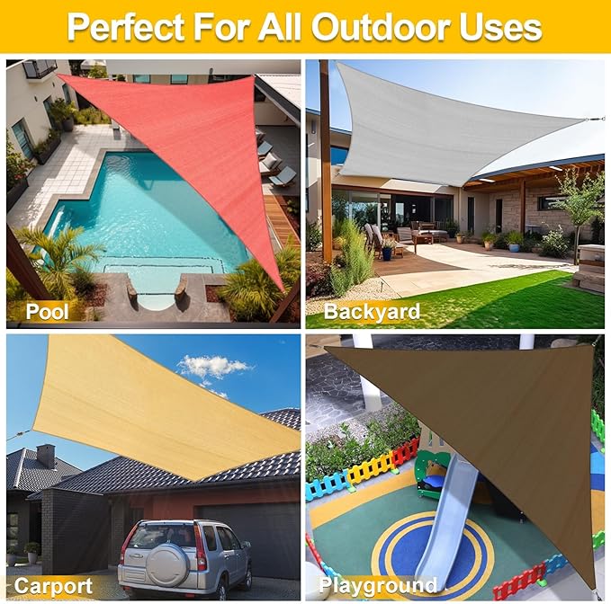 KANAGAWA Sun Shade Sail Curved 20'X26' Dark Gray Rectangle Outdoor Shade Cover - Image 4