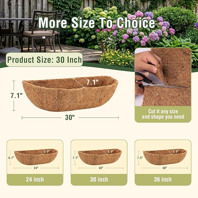 4 Pcs 30 Inch Trough Coco Liner - Image 2