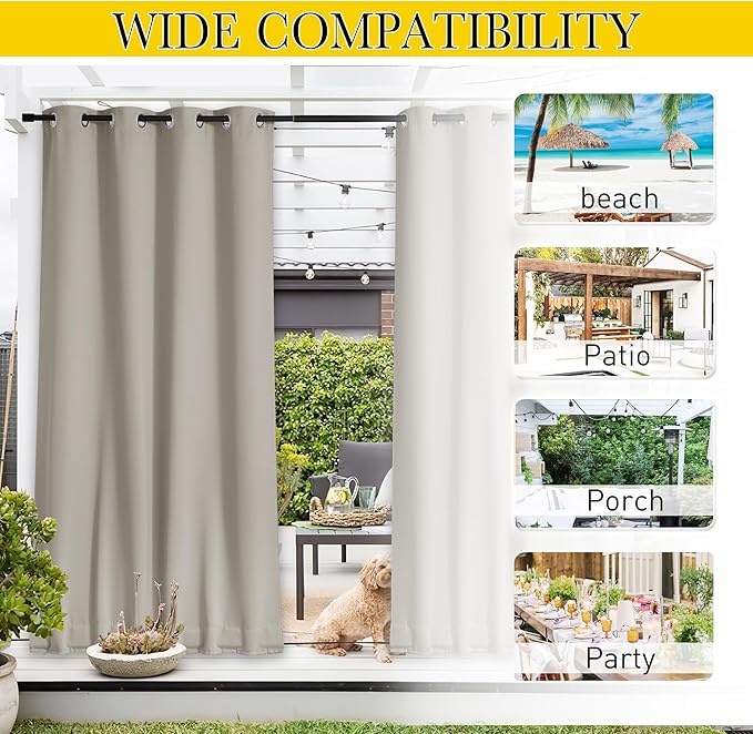 NICETOWN 2 Panels Outdoor Curtains - Image 7
