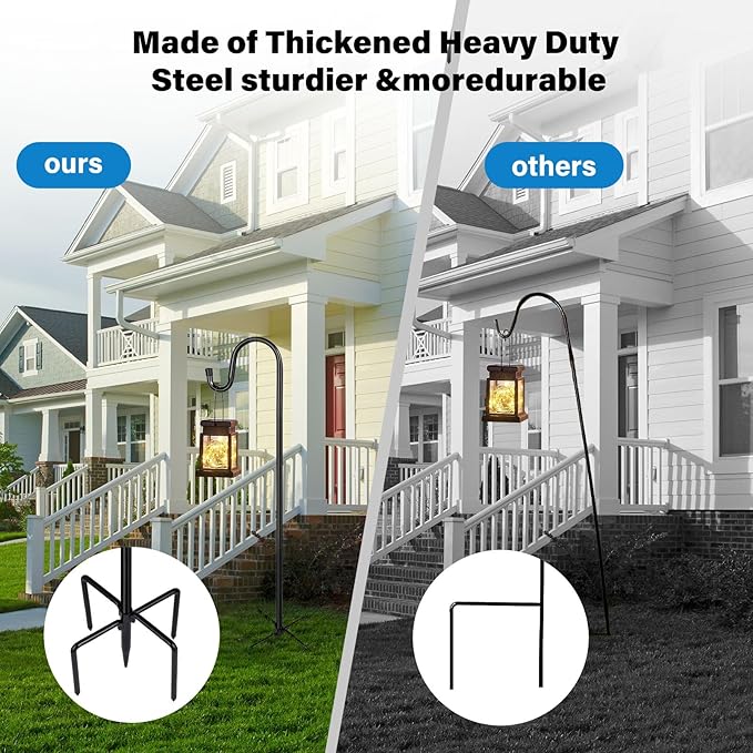 Shepherd Hooks for Outdoor, 2 Pack 62 Inch Bird Feeder Pole - Image 3