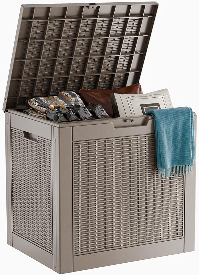 30 Gallon Resin Deck Box, Lockable Patio Outdoor Storage Box by OutdoorLivingPerfected