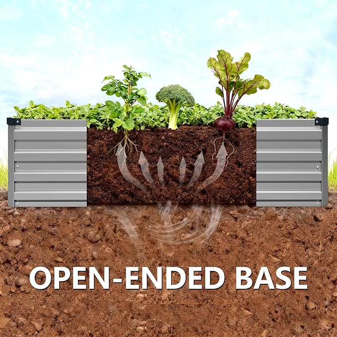 Vengarus 2 Pack 12x4x1FT Galvanized Raised Garden Bed Kit, Outdoor Metal - Image 4