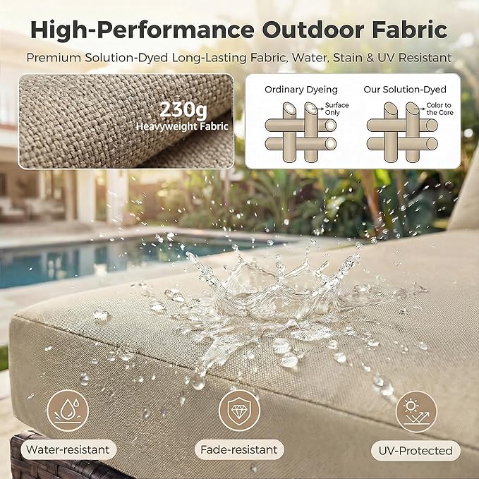 NICESOUL 29.3'' High Back Outdoor Patio Sectional Furniture - Image 9