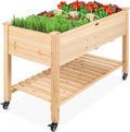 Best Choice Products Raised Garden Bed 48x24x32-inch Mobile Elevated Wood by BestChoiceProducts