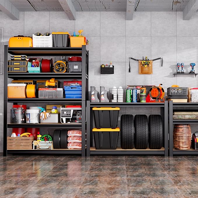 Set of 2 71"H Garage Shelving-5 Tier Garage Storage Shelves, Adjustable Heavy - Image 7